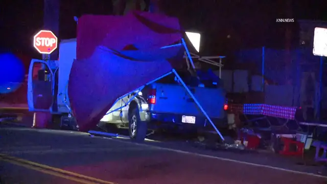 Video thumbnail for US, Los Angeles: Montclair Truck Crashes into Taco Stand Hit and Run.
