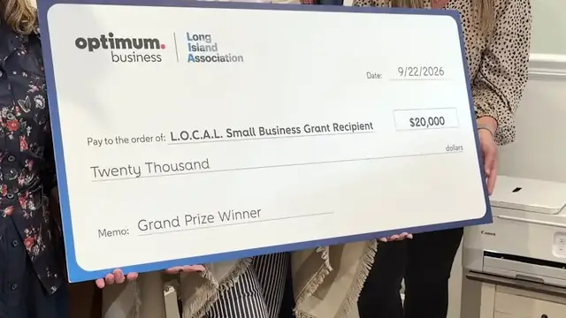 Video thumbnail for Long Island small businesses receive $20,000 grants from Optimum Business & LIA Foundation