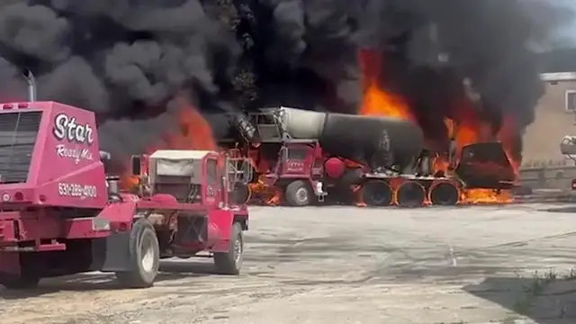 Video thumbnail for Car carrier driver charged with DWAI after fiery Medford crash damages family business