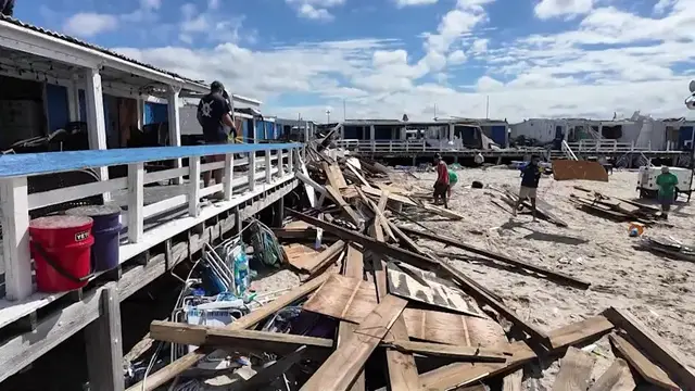 Video thumbnail for Sun and Surf Beach Club cleanup continues after tornado, as local businesses offer help