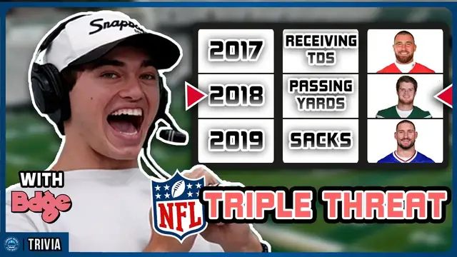 Video thumbnail for Who has the 13th most rushing yards in 2025? Ft. BDGE (NFL Triple Threat)