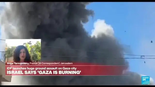 'Video thumbnail for Israel's military offensive in Gaza City: Thousands of residents flee'