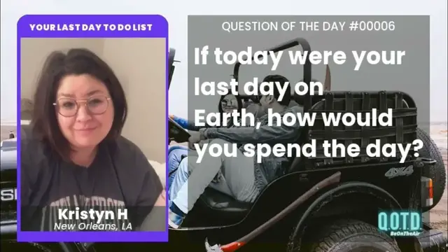 Video thumbnail for Kristyn is looking out for her loved ones on her last day. How considerate!