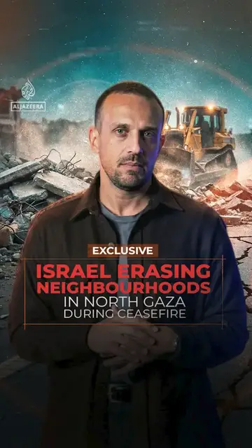 Video thumbnail for Israel is using the ceasefire to erase neighbourhoods in north Gaza