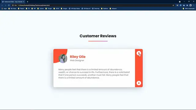 Video thumbnail for How To Make Slider Using HTML CSS JavaScript _ Testimonial Slider Design Step by Step
