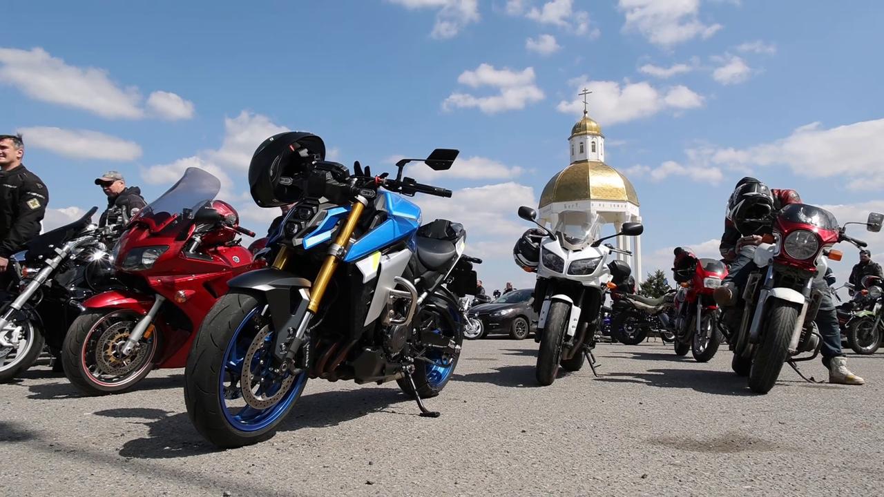 Video thumbnail for Russia: Bikers mark start of 2026 motorcycle season in Belgorod parade.