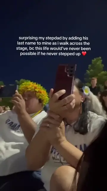 Video thumbnail for Graduate Honors Stepfather by Taking His Last Name on Stage