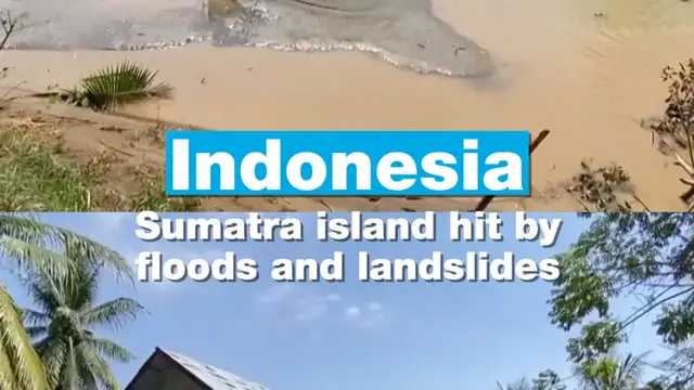 Video thumbnail for Floods and landslides hit Indonesia’s Sumatra