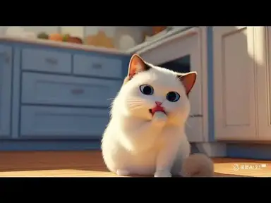 'Video thumbnail for 高品质 猫舔爪子 然后抬头看 杰作 经典 电影感 最佳质量 镜头推进'