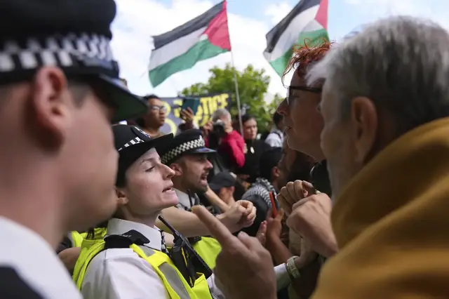 'Video thumbnail for Pro-Palestine activist arrests test limits of UK free speech'