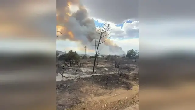 Video thumbnail for US: Massive Smoke Tower Rises Above Colorado Wildfire As Blaze Continues To Spread.