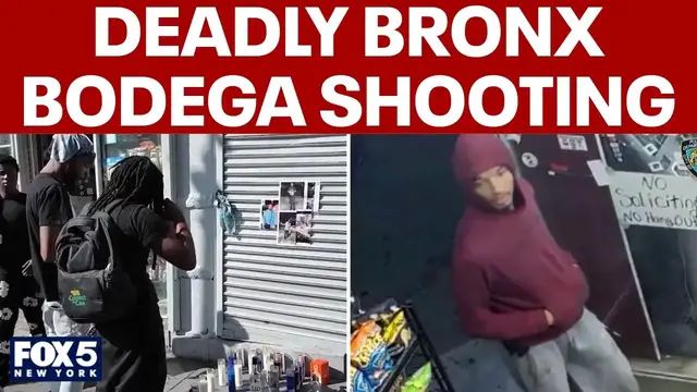 Video thumbnail for Police search for gunman in deadly Bronx bodega shooting