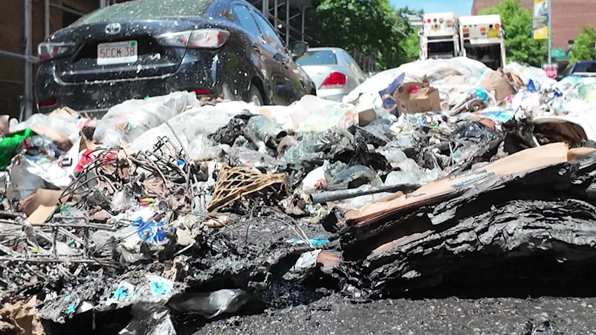 Video thumbnail for 2 DSNY workers hospitalized after garbage truck fire in Prospect Lefferts Gardens