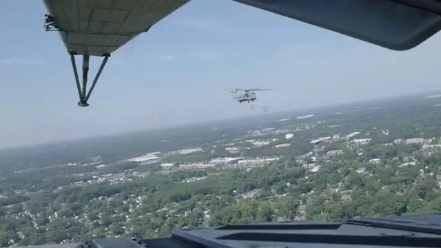 Video thumbnail for US: More Than 175 Aircraft Roar Over New York City During Historic Naval Review.