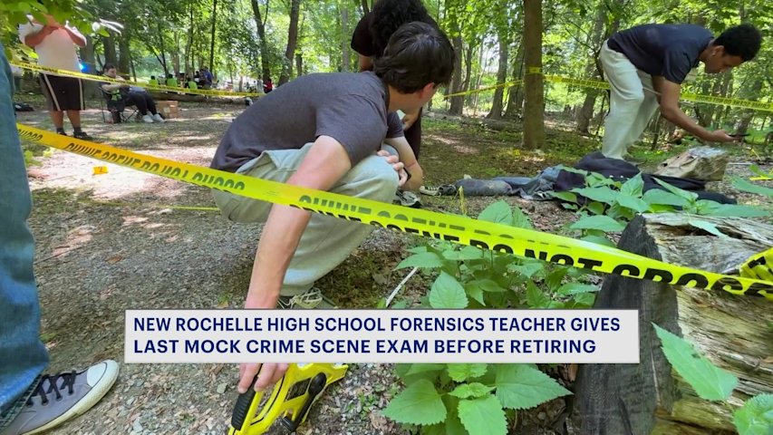 Video thumbnail for Beloved Westchester County teacher gives last hands-on forensics exam before retiring