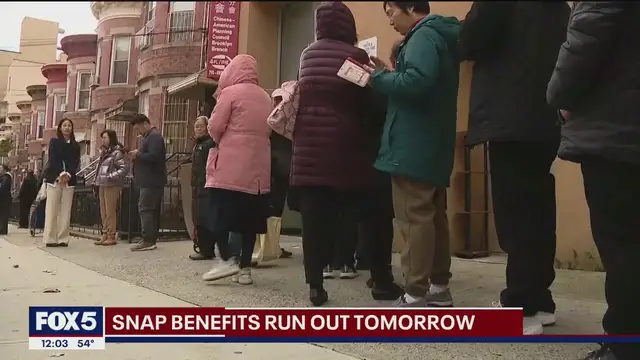 'Video thumbnail for NYC community groups step up as food aid set to lapse amid government shutdown'