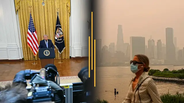 Video thumbnail for Trump revives 2020 election claims in speech; Wildfire smoke spreads across US