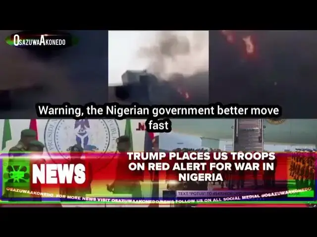 Video thumbnail for Trump Places US Troops On Red Alert For War In Nigeria
