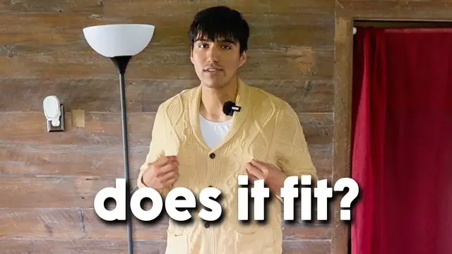 Video thumbnail for Coofandy Shawl Collar Cardigan Sweater Fit Test