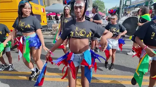 Video thumbnail for Suga Candy Mas prepares to dazzle Brooklyn's West Indian Day parade with feathers, gems and Caribbean pride
