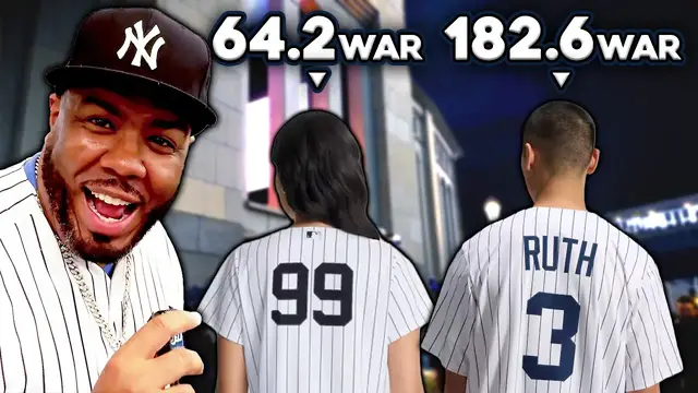 Video thumbnail for Making a team with the most WAR out of Yankees All-Time Players! (Joez vs Yankee Stadium)