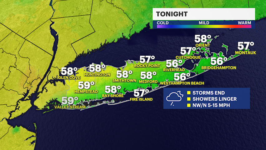 Video thumbnail for Severe weather risk is over for Long Island; steadiest rain ends before midnight