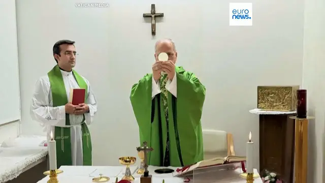 Video thumbnail for Vatican releases first photos of Pope Leo XIV after lung tumour surgery