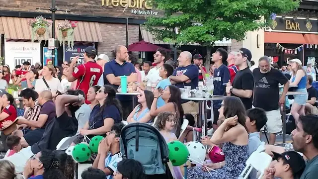 Video thumbnail for Thousands of soccer fans gather in White Plains for FIFA World Cup quarter final matches watch party