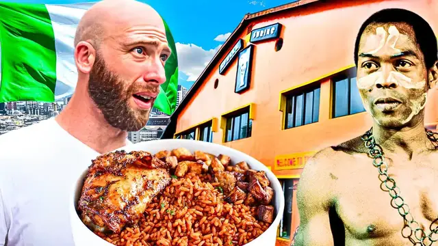 'Video thumbnail for Lagos Nigeria Food Tour! Fela Shrine, Jollof Rice & WILD Street Food!'