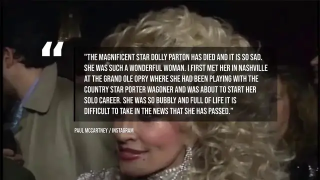 Video thumbnail for IN CASE YOU MISSED IT: Sabrina Carpenter and Paul McCartney lead tributes to Dolly Parton.
