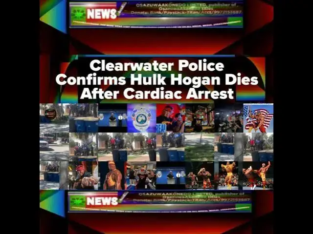 Video thumbnail for Clearwater Police Confirms Hulk Hogan Dies After Cardiac Arrest
