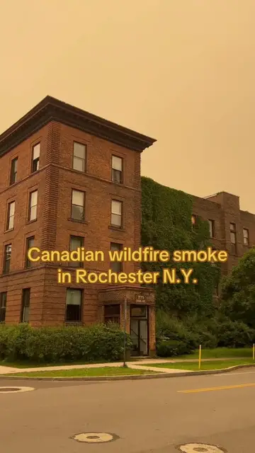 Video thumbnail for Orange Skies over Rochester from Canadian Wildfire Smoke