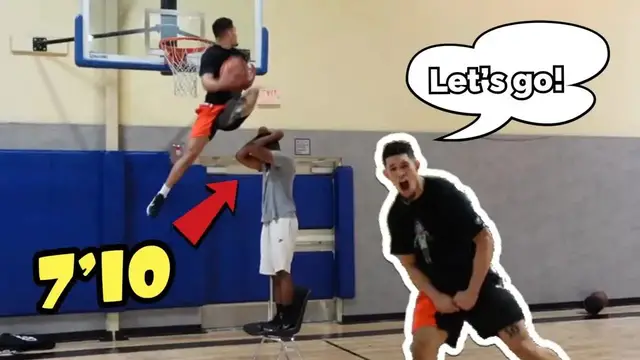 'Video thumbnail for Dunking Over A 7’10 PERSON!!'