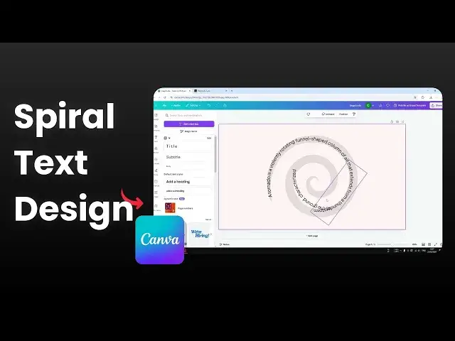 Video thumbnail for How to Make Spiral Text in Canva