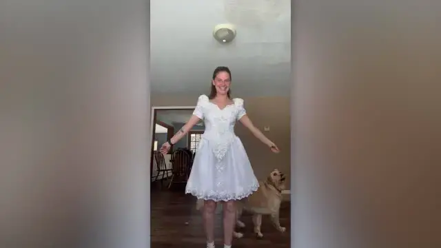 Video thumbnail for Bride Surprises Mom In Repurposed 90s Wedding Dress | Happily TV
