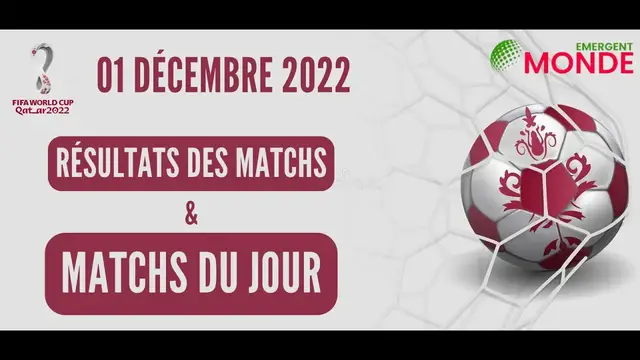 Video thumbnail for ​🏆 ⚽ Coupe du monde 2022 - Résultats des matchs / Matchs du jour ( 01 Décembre 2022)