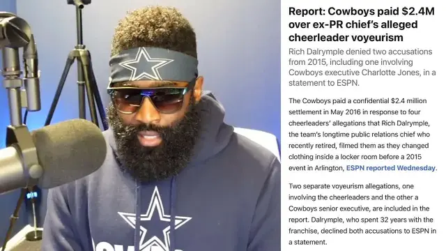 Video thumbnail for Cowboys pay $2.4 Million for the PR Chief's Rich Dalrymple Alleged Voyeurism