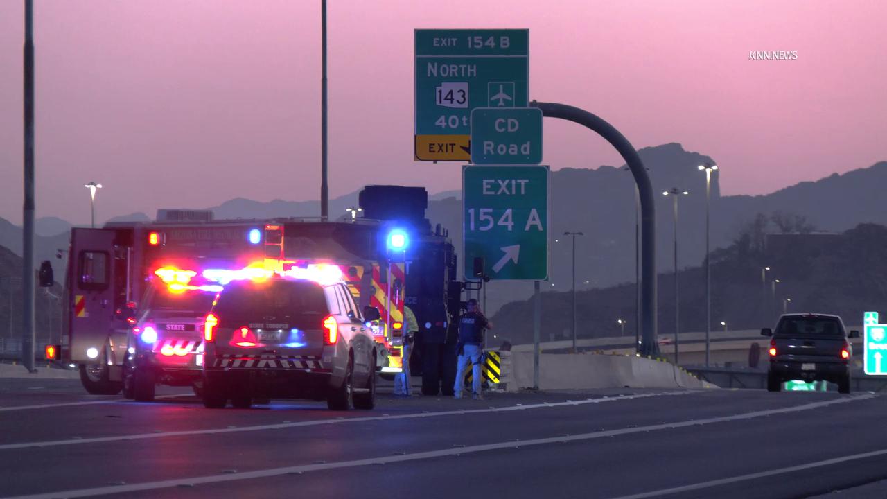 Video thumbnail for US, Phoenix: Tempe SWAT Truck Catches Fire On I-10.