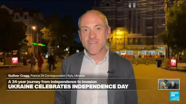 'Video thumbnail for 'Low key atmosphere' as Ukraine celebrates independence day'