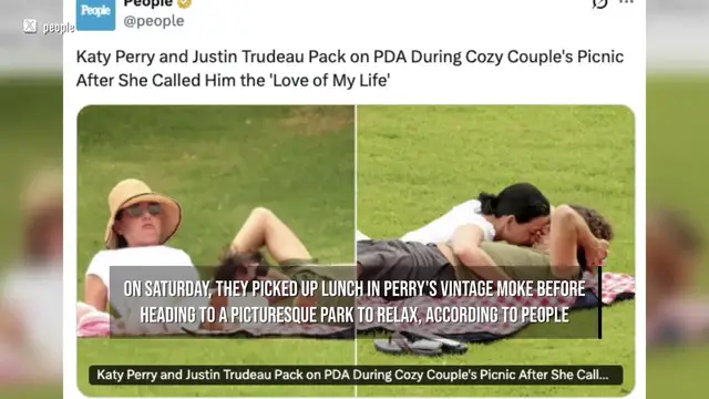 Video thumbnail for Katy Perry asserts Justin Trudeau's love has 'transformed' her.