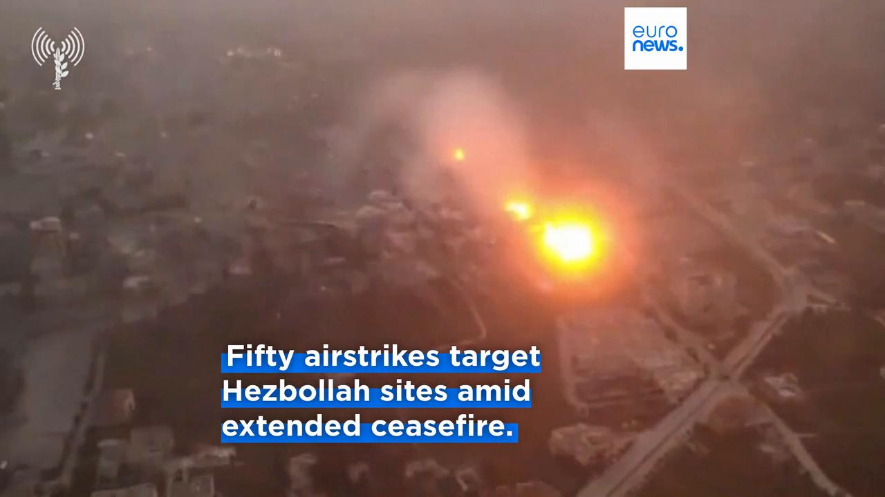 Video thumbnail for Seven killed in southern Lebanon amid Israeli airstrikes and ceasefire tensions