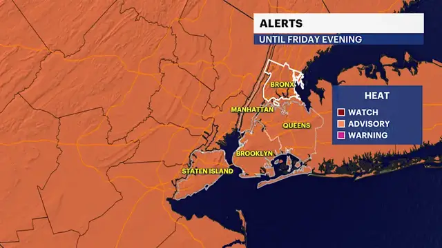 Video thumbnail for HEAT ALERT: Hot and muggy with stray strong storms in the Bronx