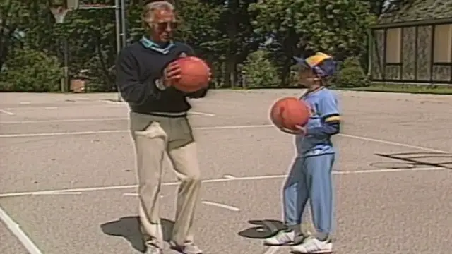 Video thumbnail for Bob Uecker & Christopher Johnston playing basketball for Episode 1 of The Wacky World of Sports
