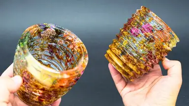 'Video thumbnail for What Happens When You Mix Wood, Resin, and Dried Flowers? ASMR'