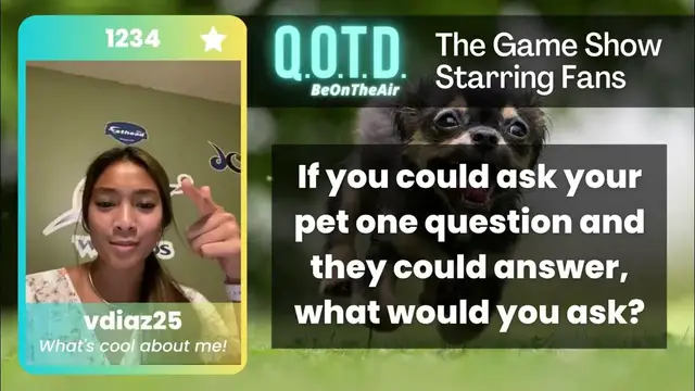 Video thumbnail for Our Favorite Answers: vdiaz25 wants to ask her dog about zoomies. Yes!!
