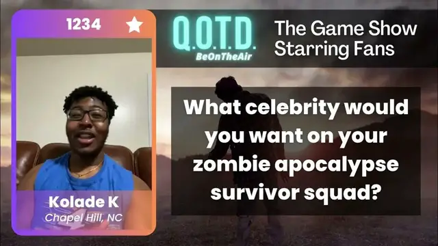Video thumbnail for Our Favorite Answers: Kolade wants Keanu Reeves for his zombie survival squad!