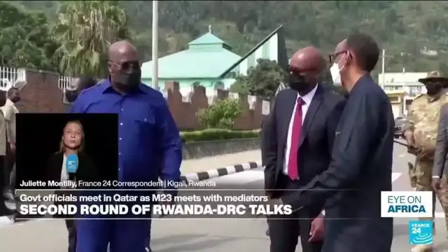 'Video thumbnail for Rwanda and DRC officials sit down for second round of talks as M23 meets mediators'