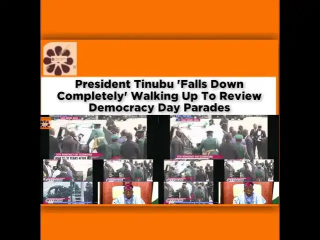 Video thumbnail for President Tinubu 'Falls Down Completely' Walking Up To Review Democracy Day Parades ~ OsazuwaAkonedo