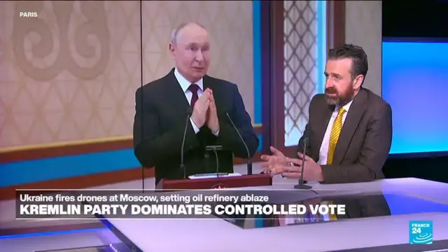 Video thumbnail for Putin party retains majority in first vote since 2022 invasion of Ukraine