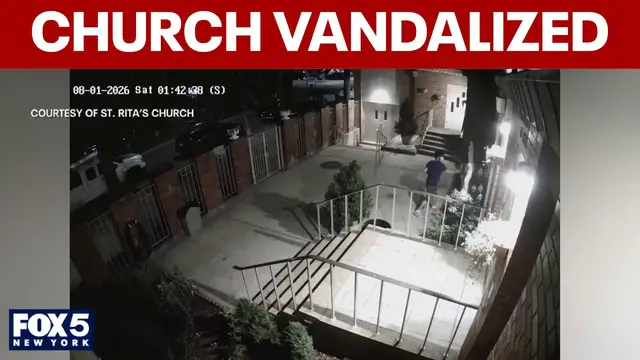 Video thumbnail for NYPD: Church vandal caught on video smashing Mother Mary statue